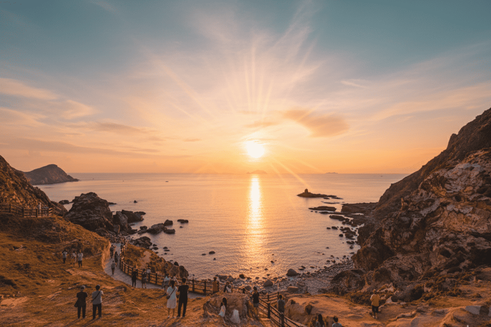 Bạn c&oacute; thể tham quan, chụp ảnh tại Eo Gi&oacute; v&agrave;o buổi chiều.